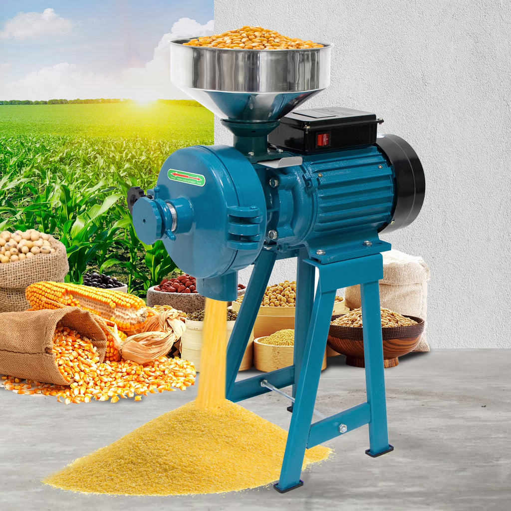 NAIZEA 3000W Electric Grain Mill, 110V Corn Grinder, Heavy Duty Commercial Feed Mill, Wet Dry Cereals Grinder