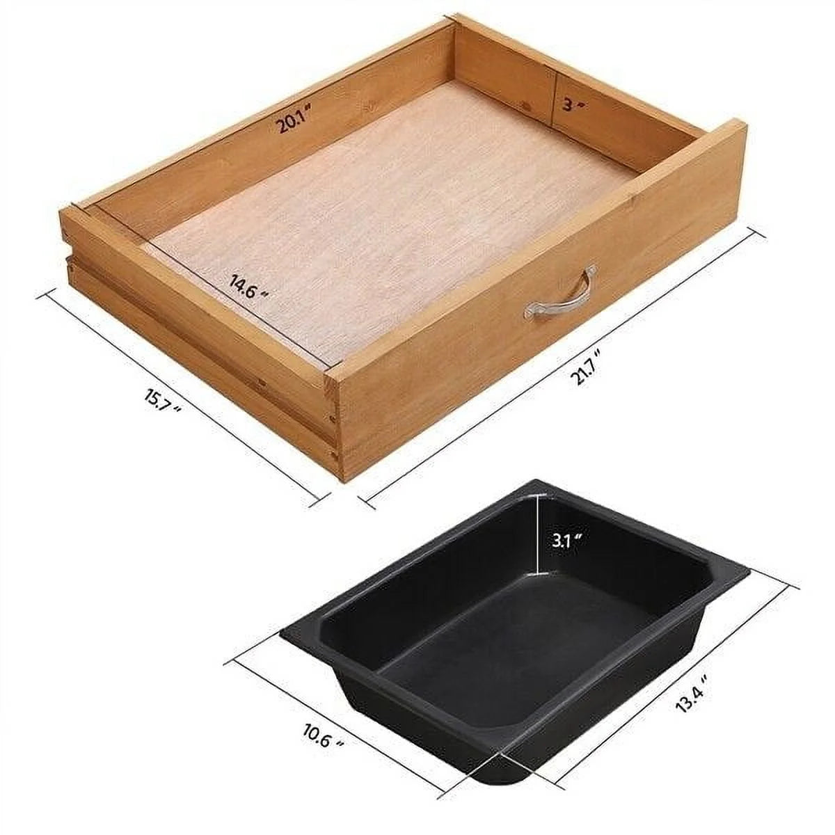 Veado Potting Bench Outdoor Garden Work Bench Station Planting Solid Wood Construction for Horticulture w/Sink Drawer Rack Shelves Natural Wood
