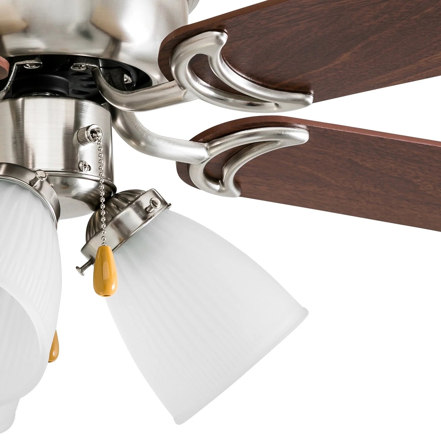 Prominence Home 42" Satin Nickel Bedroom Hugger Ceiling Fan with Lights