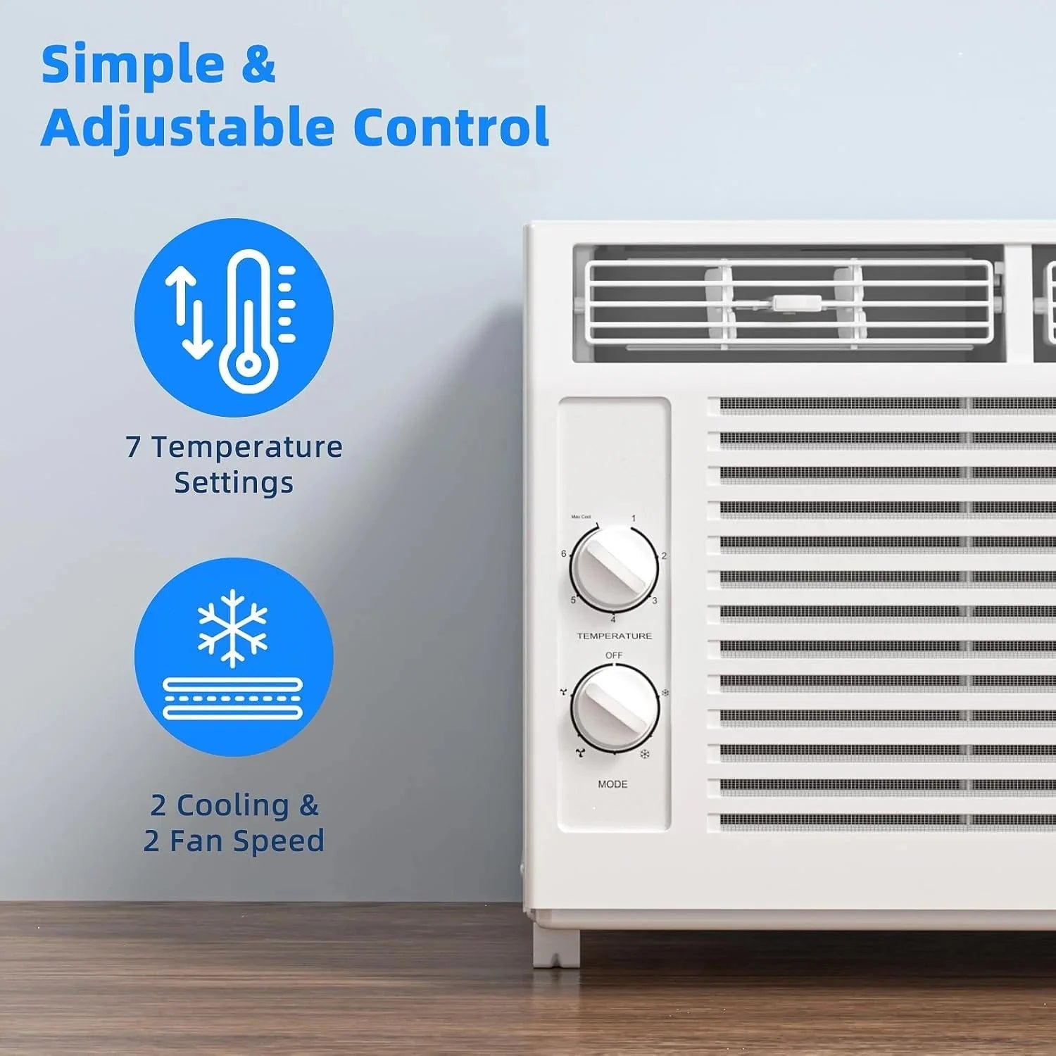 Antarctic Star 12,000 BTU U-shaped window air conditioner, cools rooms up to 550 square feet with 6 modes, 24-hour timer, ultra-quiet window air conditioner