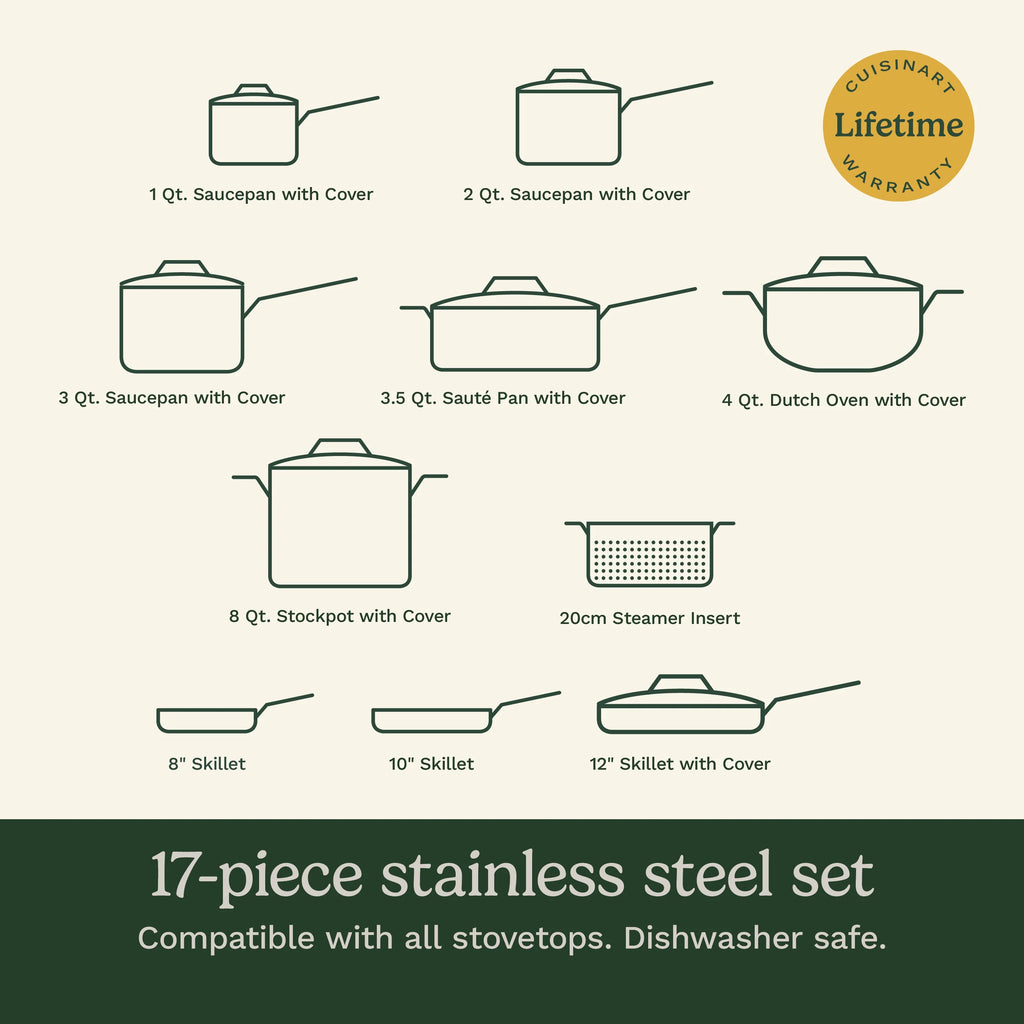 Cuisinart Chef??s Classic 17-Piece Stainless Steel Cookware Set