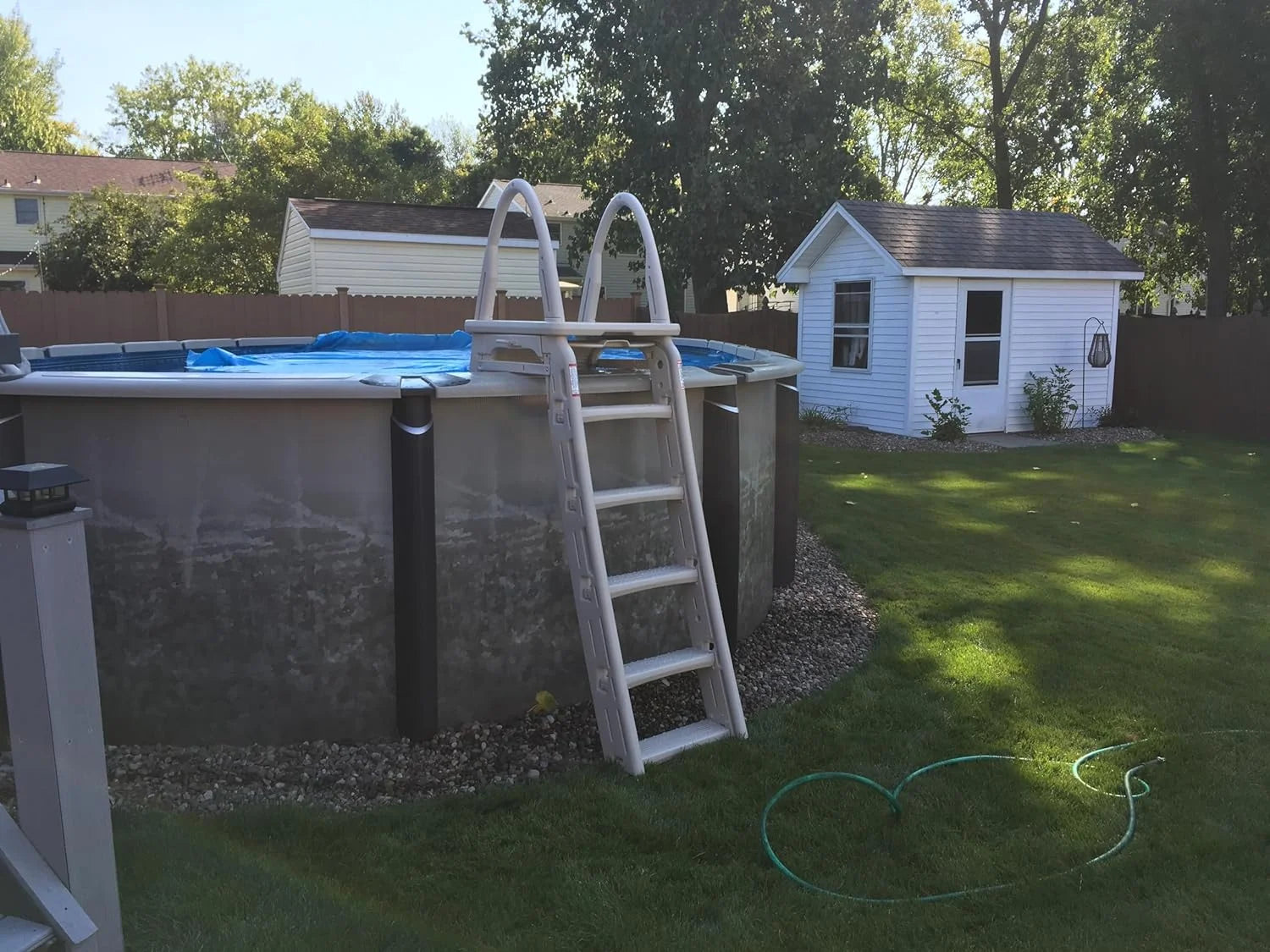 confer plastics a-frame 7200 above ground adjustable pool roll-guard safety ladder