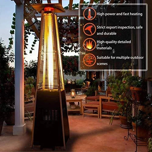 2-Sets Pyramid Outdoor Heater Standing, 42,000 Btu Tower Patio Heaters Propane