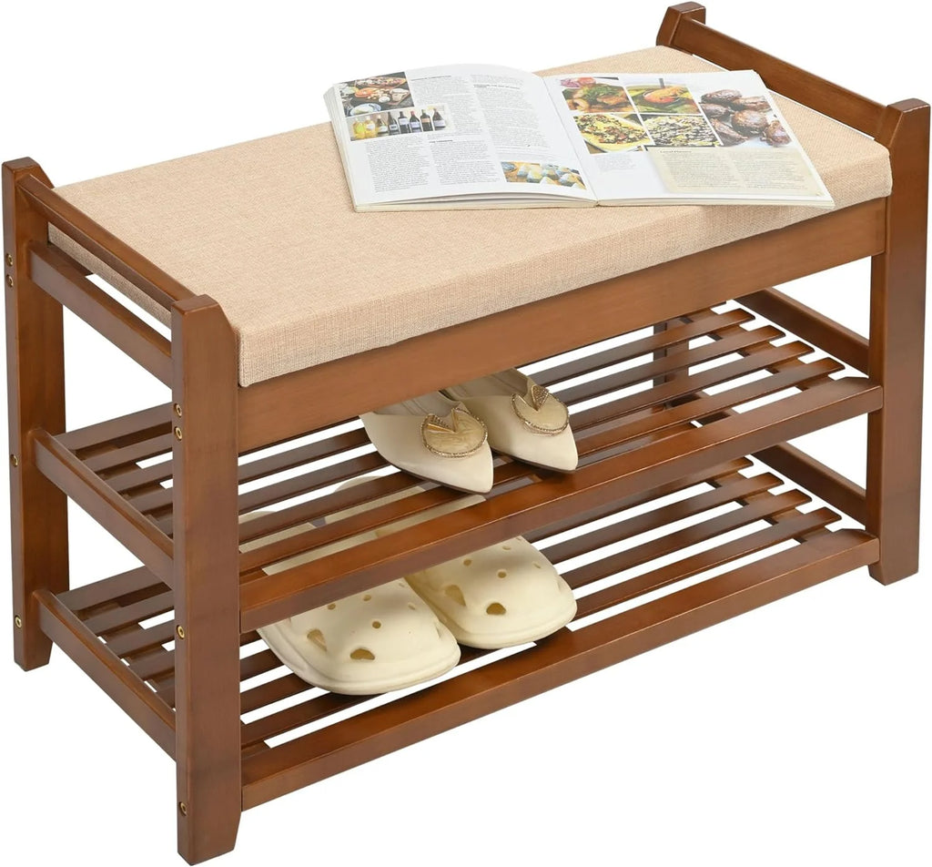 Shoe Rack for Front Door Entrance, 28?? Entryway Bench with Coat Rack, Hall Tree Shoe Bench with Storage for Entry, Hallway, Bedroom, Living Room