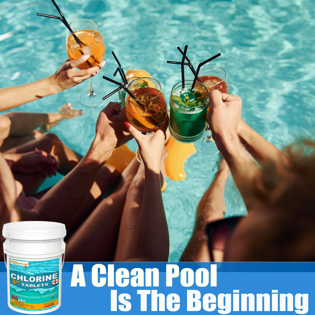 50 lbs 3" Chlor Tabs for Swimming Pools, Tablets, Chlorine Pool Chemicals