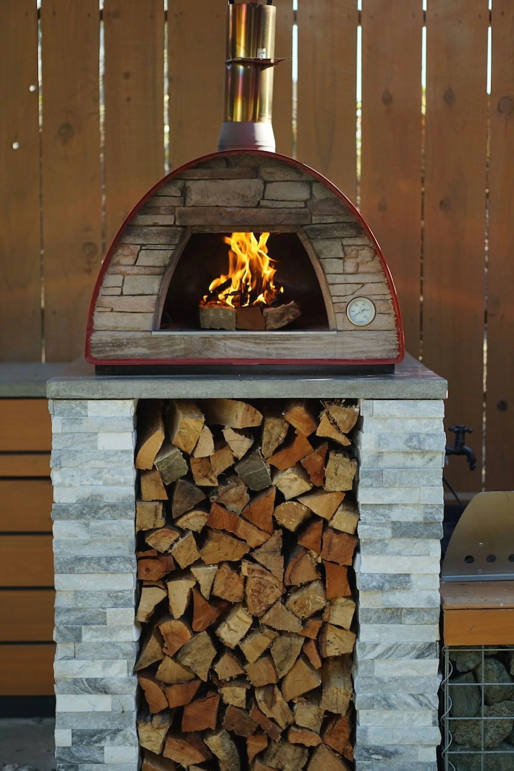 Authentic Pizza Ovens Maximus Portable Wood-Fired Pizza Oven ?C Red, Outdoor Pizza & Bread Oven