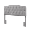 Tufted Gray Linen Headboard for Queen and Full Bed