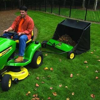 John Deere 42�� trailed lawn sweeper, 24 cubic foot capacity, adjustable brushes