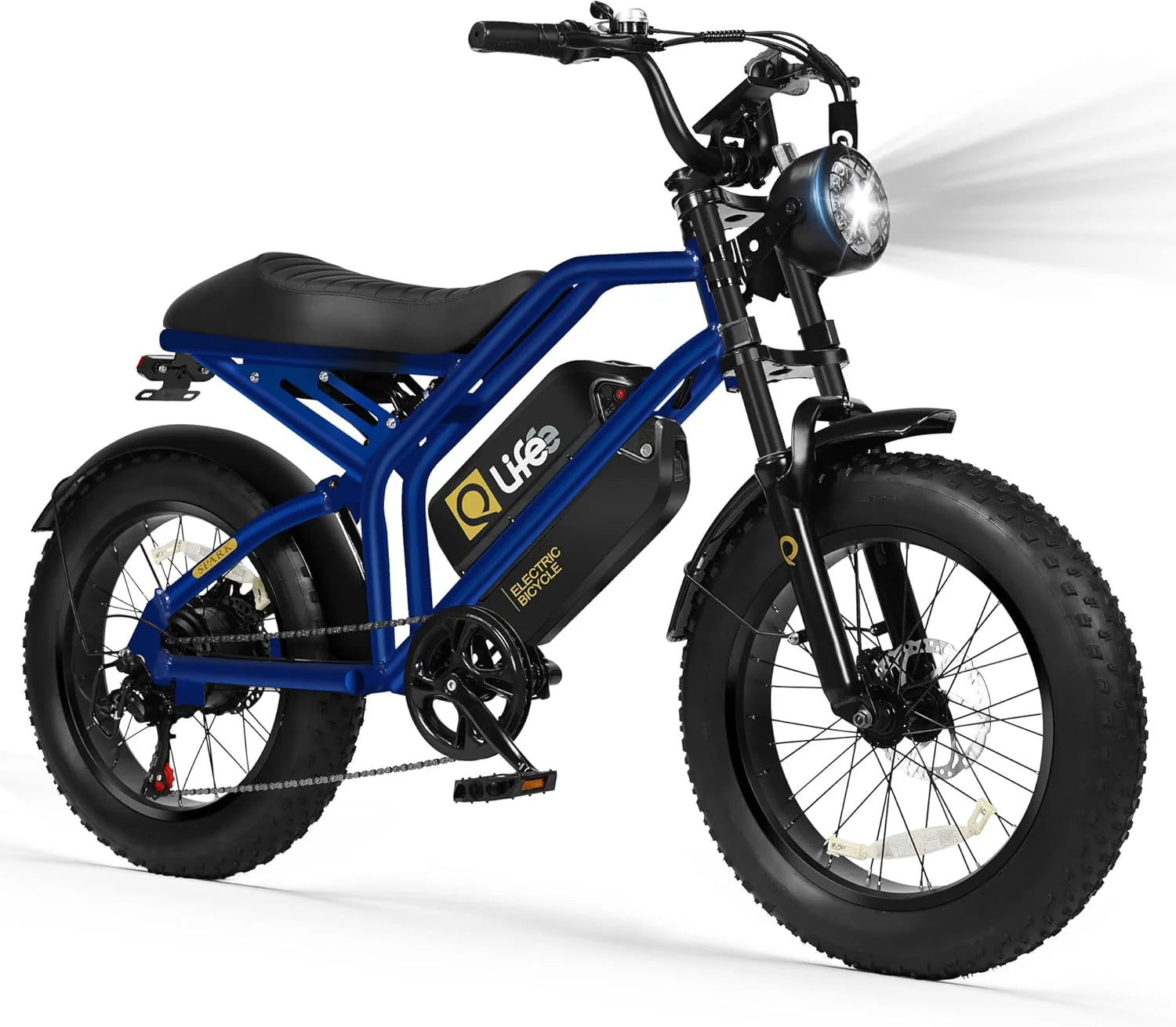 Qlife Electric Bike for Adults/Teens Spark-1500W Peak Motor 20" Fat Tires 28MPH(Unlock to 35MPH) Dirt Bike