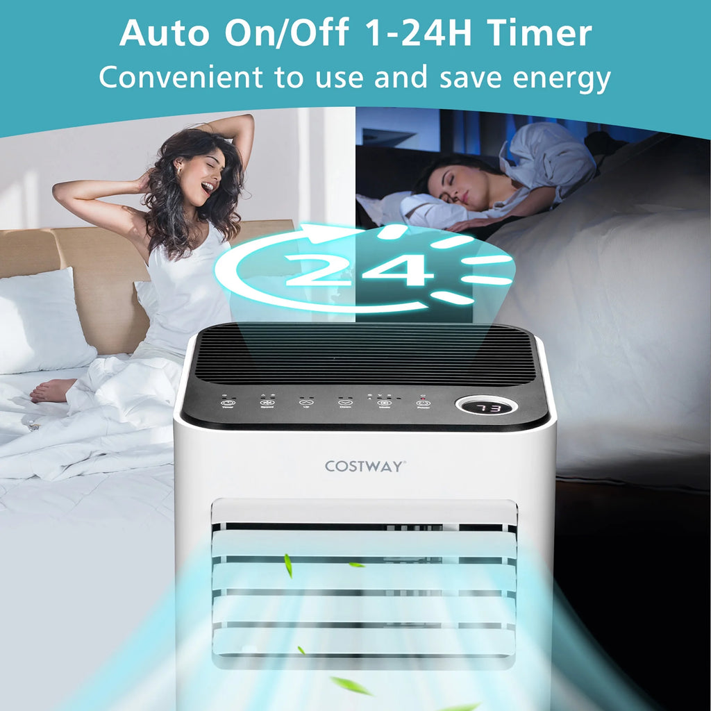 Costway 10000 BTU Portable Air Conditioner 3-in-1 Air Cooler with Fan Dehum Sleep Mode