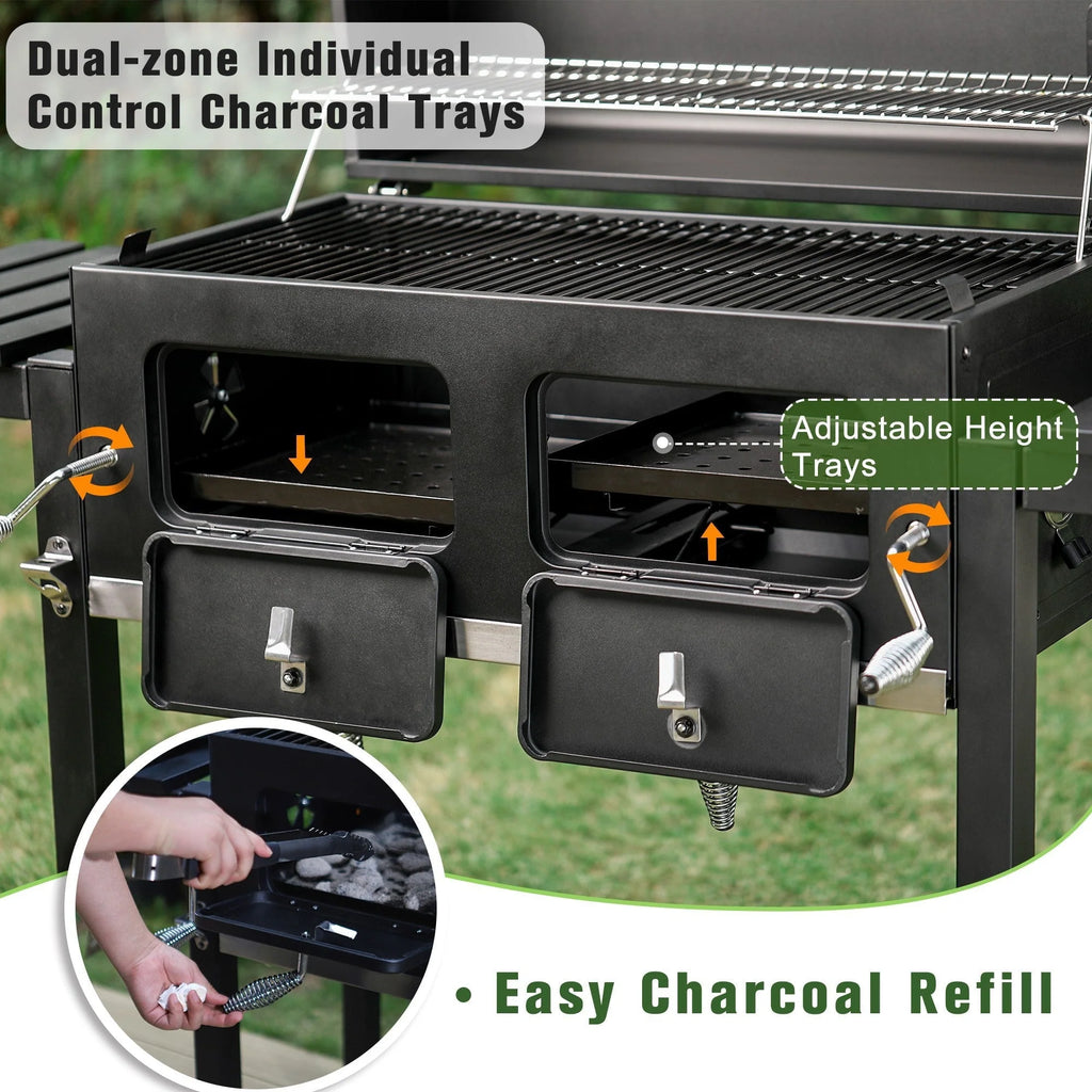 34-inch BBQ Charcoal Grill Outdoor Portable Barbecue Grill