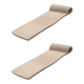 TRC Recreation Sunsation 1.75" Thick Foam Pool Float Lounger w/ Headrest, 2 Pack, Bronze