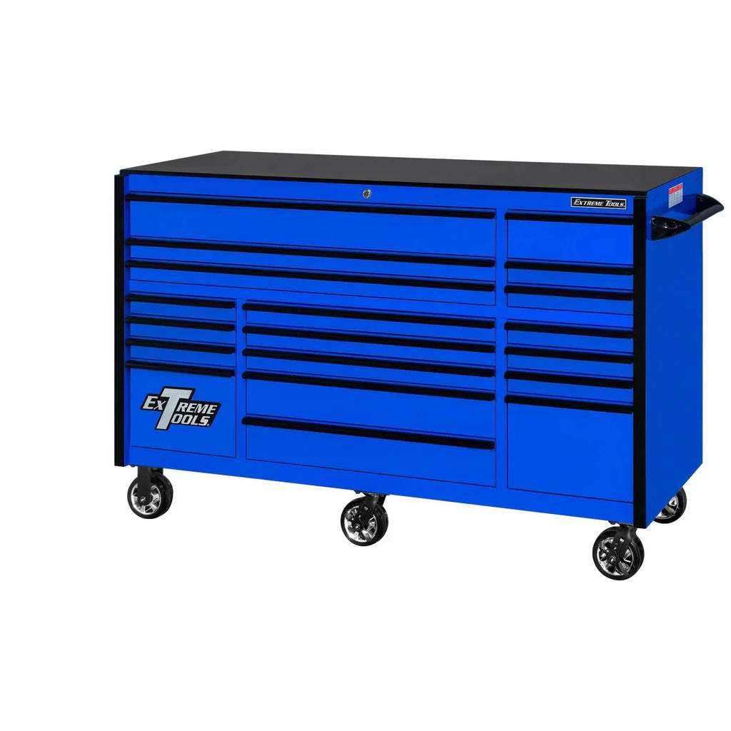 Extreme Tools RX250 Series 72-inch x 30-inch Rolling Cart �C 19 Drawers �C 250 lb Drawer Slides
