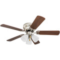 Prominence Home 42" Satin Nickel Bedroom Hugger Ceiling Fan with Lights