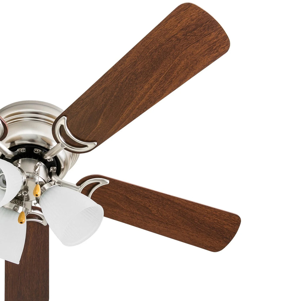 Prominence Home 42" Satin Nickel Bedroom Hugger Ceiling Fan with Lights