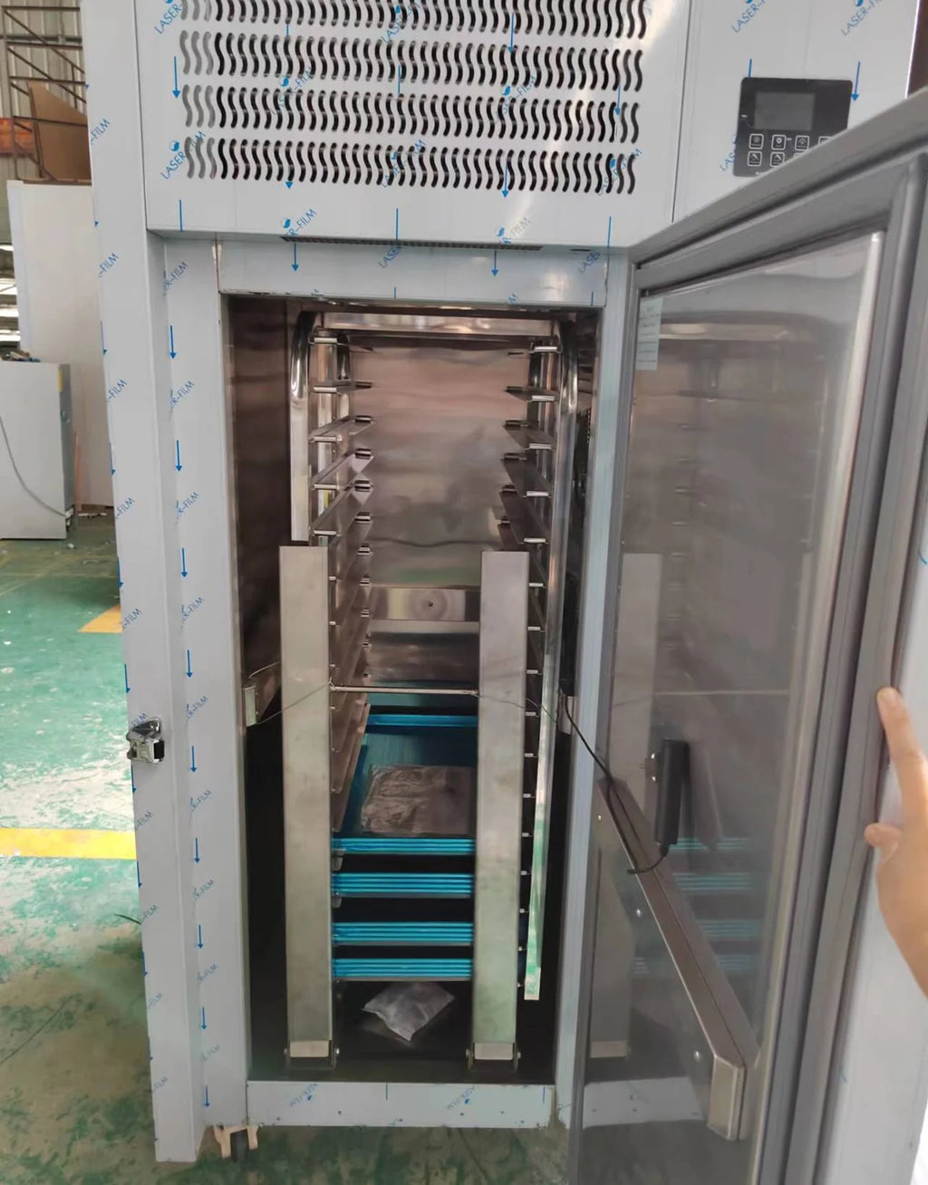 Kolice Commercial Heavy Duty 15 Trays Blast Chiller with Trolley Cart, Chest Freezer, Restaurant Freezer Cabinets, Shock Freezing Blast Freezer-Lowest temperature -40??F(-40??C)