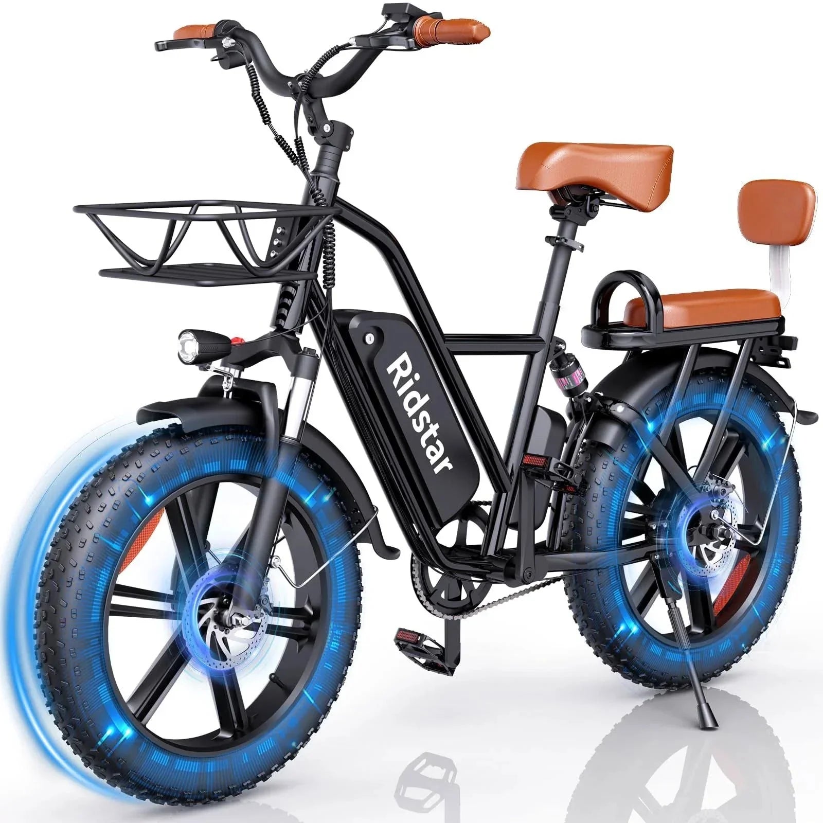 Bopzin 1000W Electric Bicycle for Adults, 48V 15Ah Removable Battery, 20" x 4.0" - 1000W