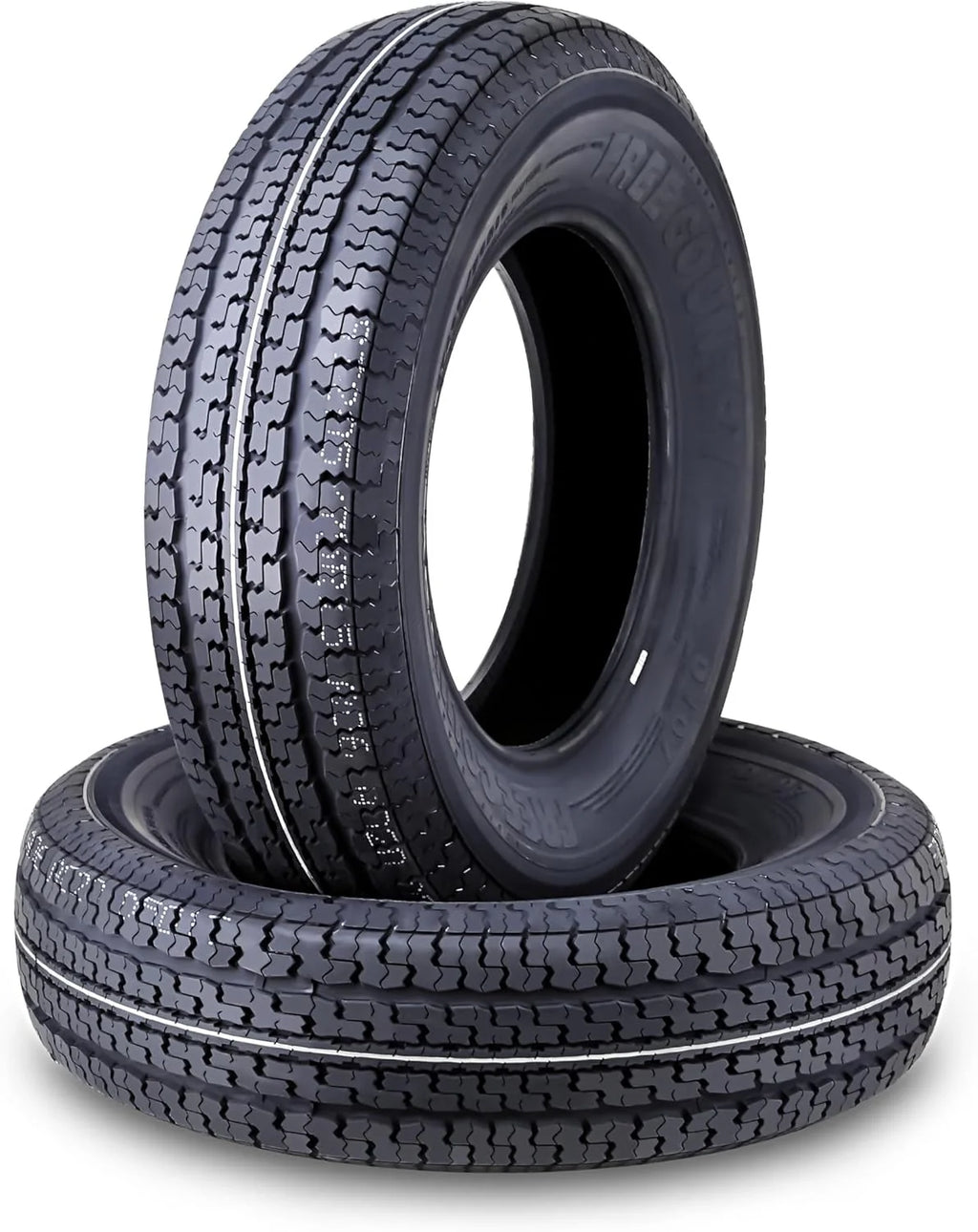 Set of 4 heavy-duty trailer tires ST205/75R15 205 75 15 10-ply, load class E, steel-belted radial tires with abrasion protection