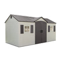 2025 Side entrance, 4.57 m W x 2.44 m D, plastic tool shed