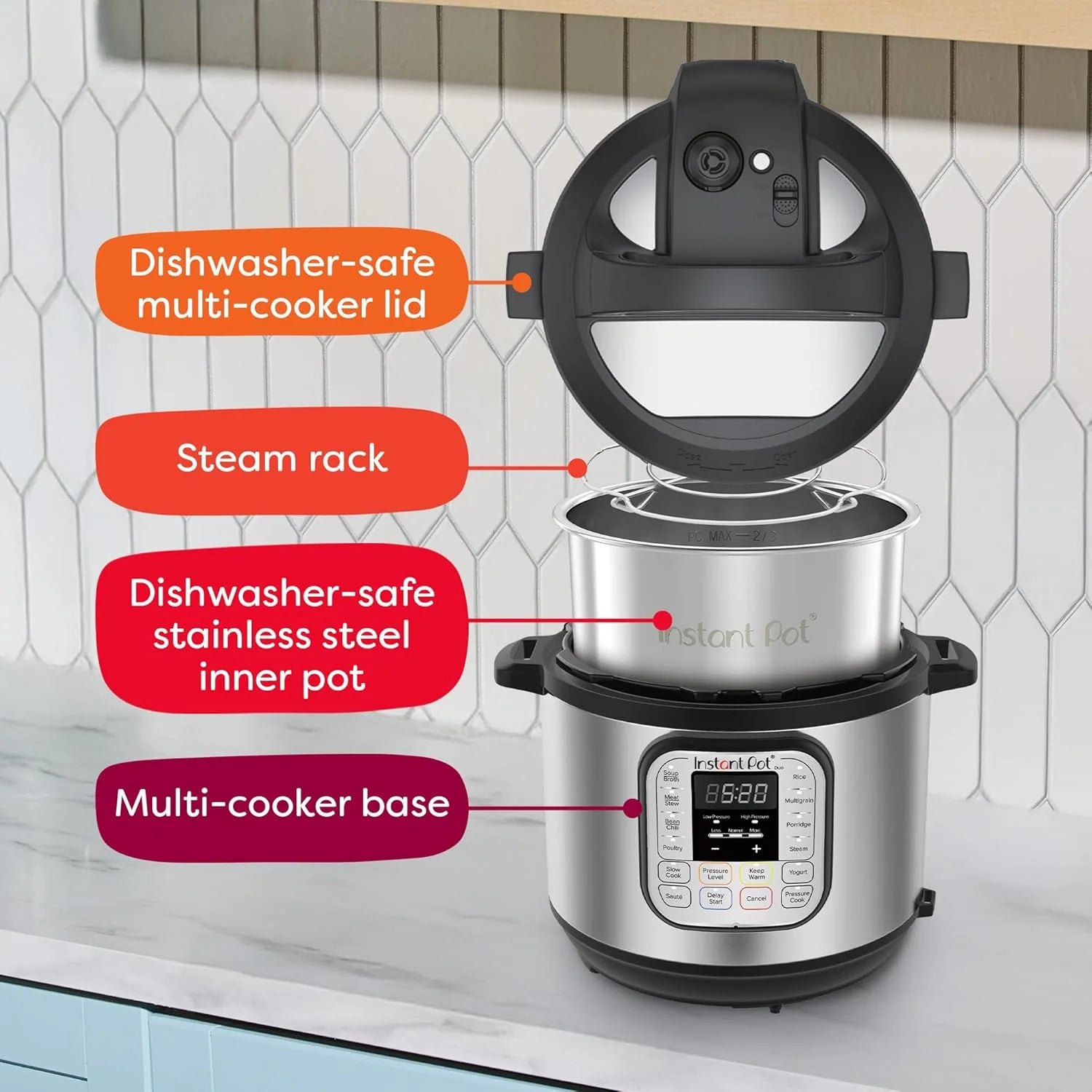 Instant Pot Duo 7-in-1 Electric Pressure Cooker, Slow Cooker, Rice Cooker, Steamer, Sauté Pan, Yogurt Maker, Warmer, and Sterilizer