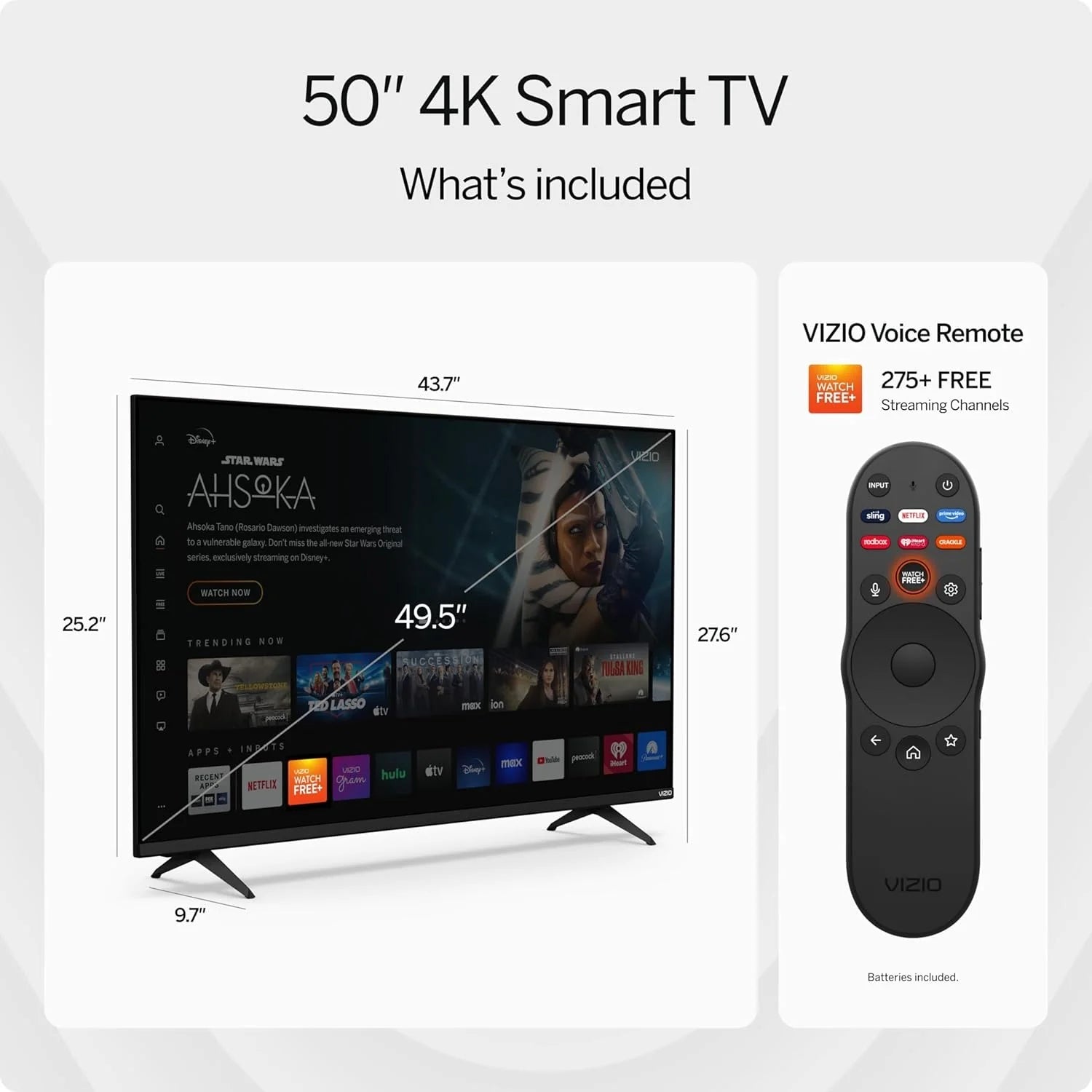 VIZIO 50��� 4K HDR Smart TV, Dolby Vision HDR/HDR10+, WiFi 6 �C (Refurbished)
