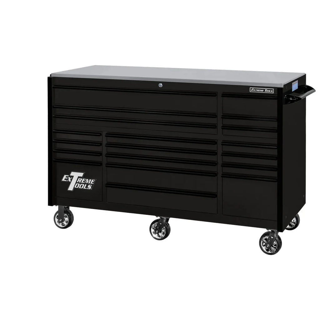 Extreme Tools RX250 Series 72-inch x 30-inch Rolling Cart �C 19 Drawers �C 250 lb Drawer Slides