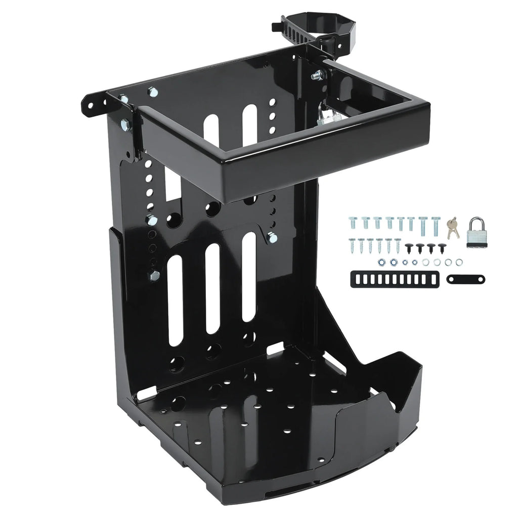 KOJEM Backpack Blower Rack Holder with Lock Fit for Backpack Leaf Blowers Fit for Open and Enclosed Landscape Trailer & Truck Adjustable