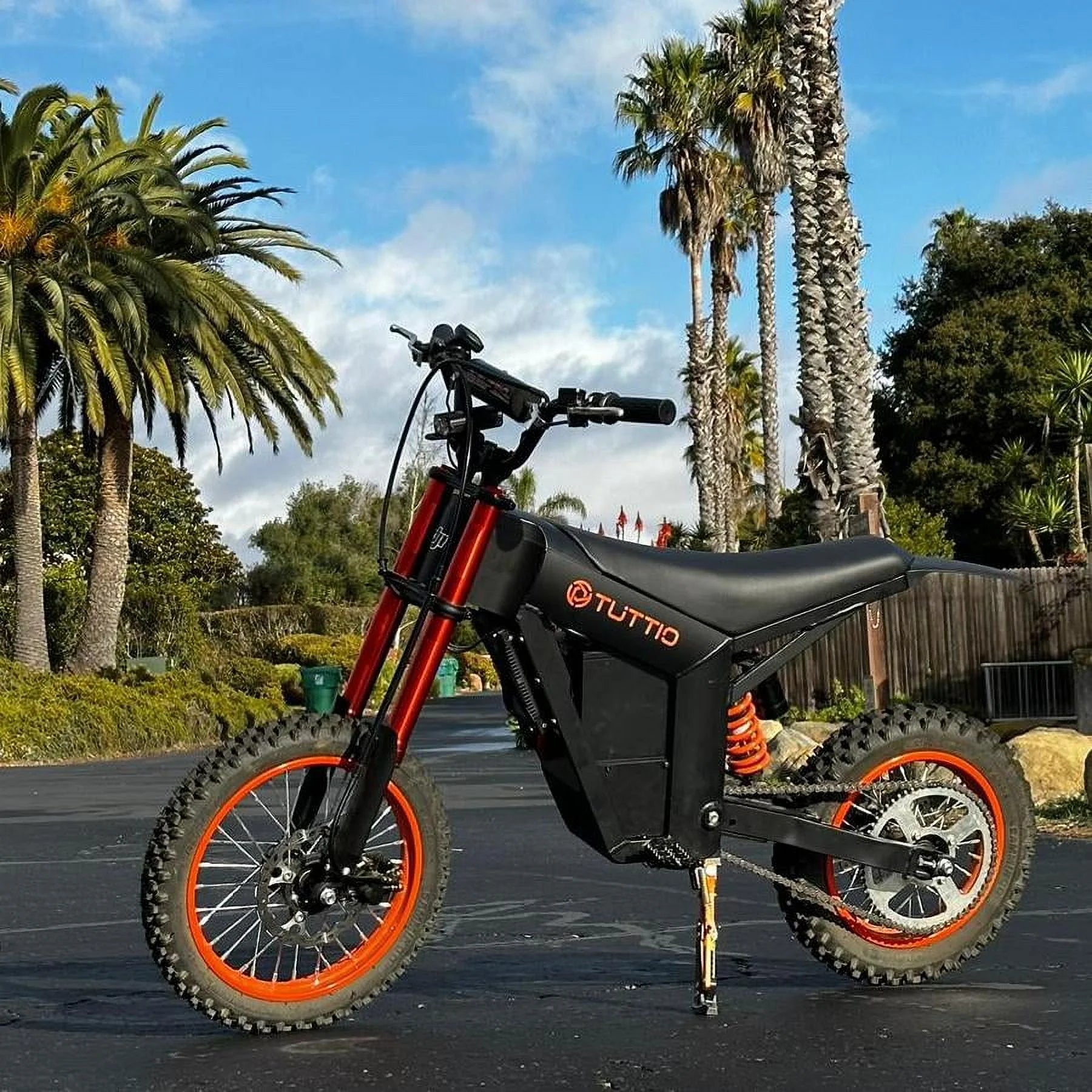 TUTTIO Soleil01 2000W Electric Dirt Bike Adult, 48V 21AH 37MPH, Electric Motorcycle 14"&12"Tire Off-Road Dirt EBikes Full suspension