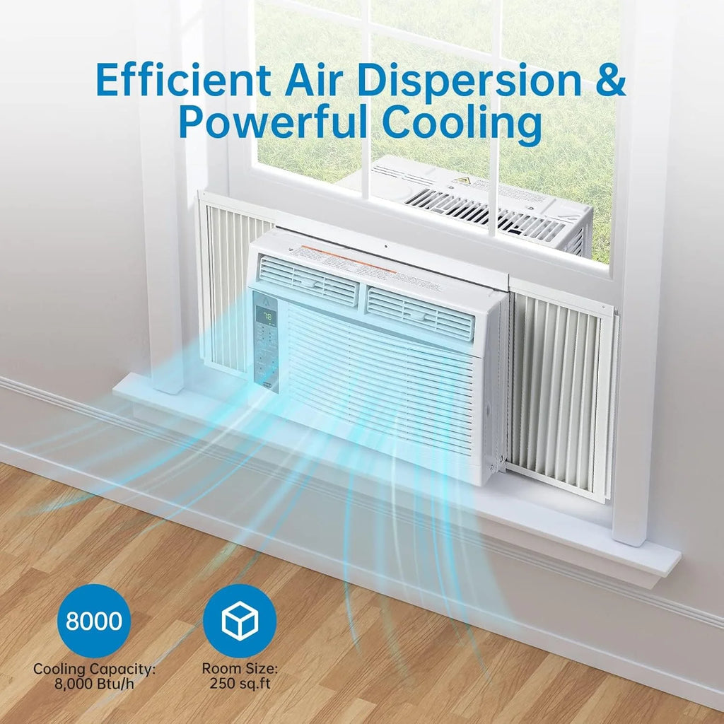 GAOMON Smart 6000 BTU Window Air Conditioner ?C WiFi-Enabled AC with Remote & App Control, Timer, Sleep Mode, Easy Install Kit, Cools Rooms Up to 350 Sq. Ft, 115V, White