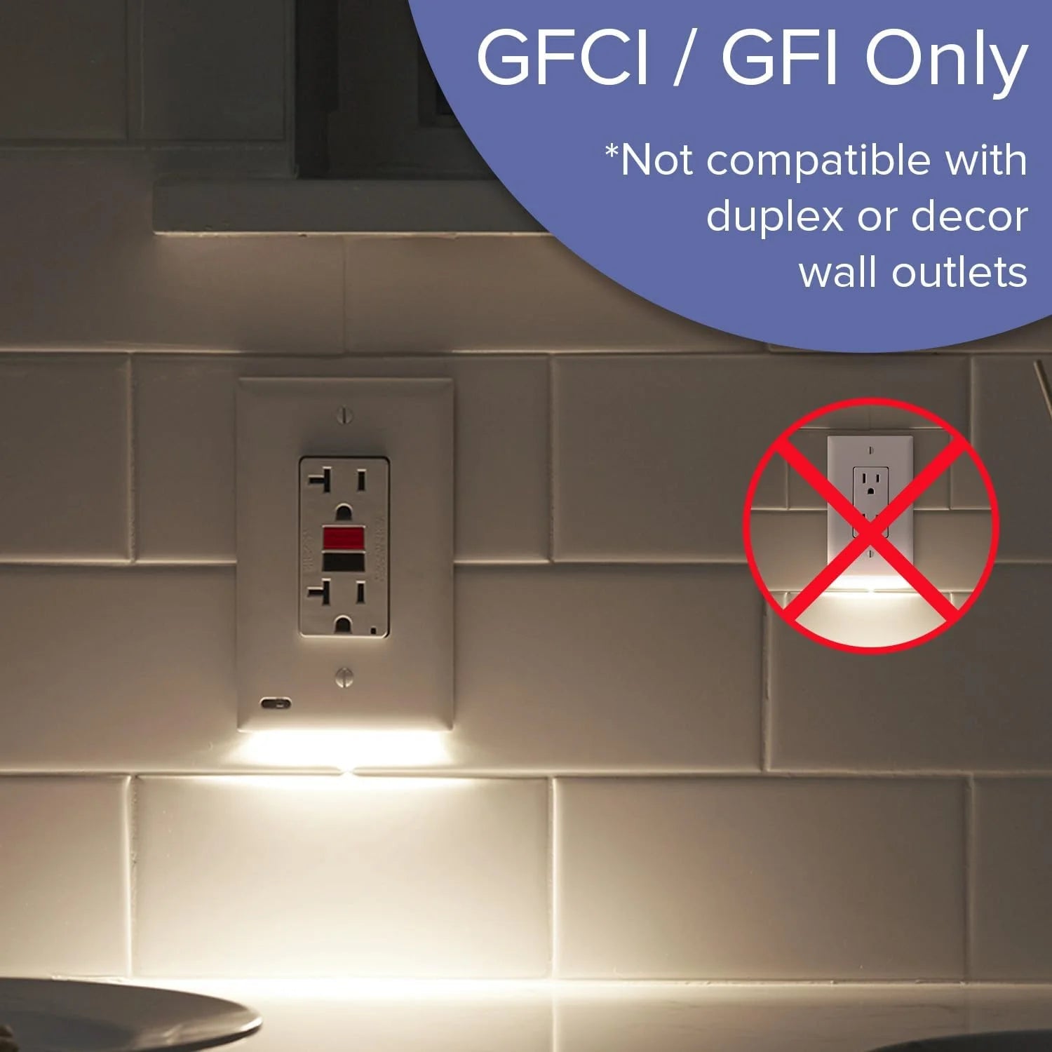 6 Pack - SnapPower GuideLight 2 [For Duplex Outlets] - Replaces Plug-In Night Light - Electrical Receptacle Wall Plate With LED Night Lights - Auto On/Off Sensor - (Duplex, White)