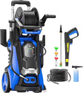 Electric Pressure Washer 5000PSI-Max 3.6GPM Power Washer Touch Screen Adjustable Pressure,4 Nozzles and 500ml Foam Cannon Power Washer Cleaning for Patio Blue