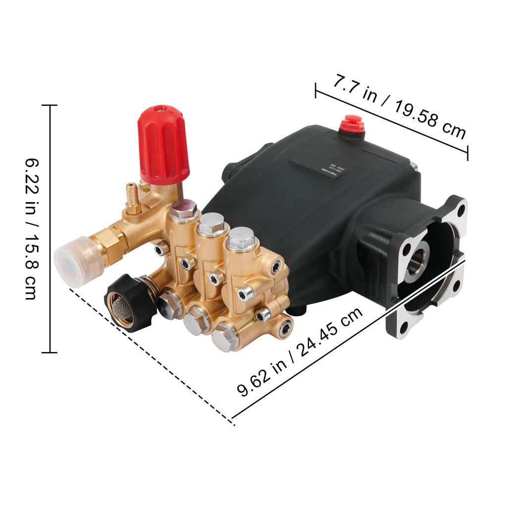 KFFKFF Pressure Cleaning Pump, Triplex Plunger with 3/4" Shaft, 3700 PSI, 2.5 GPM, Substitute Power Cleaning Pumps Set, Component Cleaning Pump, Fits Simpson MorFlex Models 40224, 40225, 40226