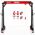 Gewna Adjustable Steel Gantry Crane, 2 Ton/ 5000 lb Capacity, 8.2-12.5ft, Portable Lift Hoist on Wheels with Manual Trolley