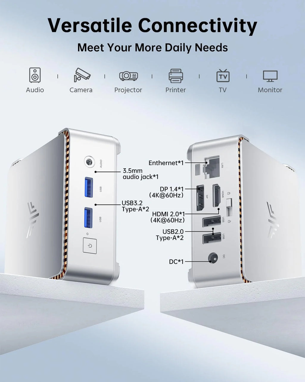KAMRUI GK3Plus Mini PC, 16GB RAM, 512GB M.2 SSD Mini Computer