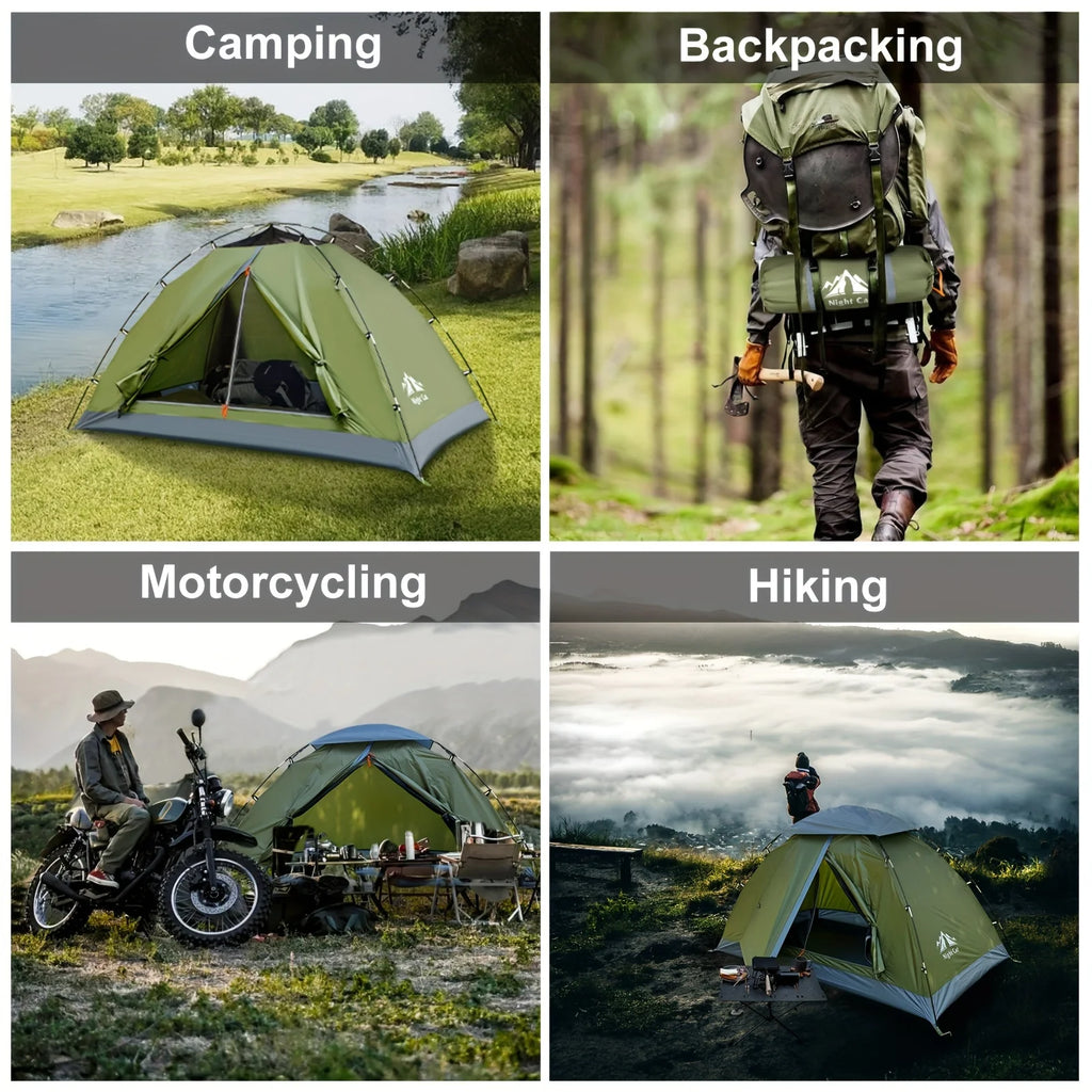 Kunkun E-commerce Upgraded Backpacking Tents 1 Person Easy Clip Setup Camping Tent Adults Scouts Heavy Rainproof Compact Lightweight, Single-Size
