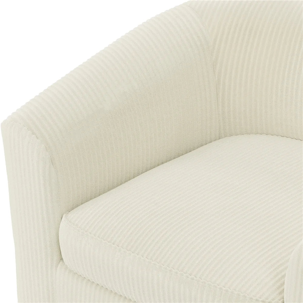 Renwick Faux Leather Barrel Accent Chair for Living Room, Set of 2, Black
